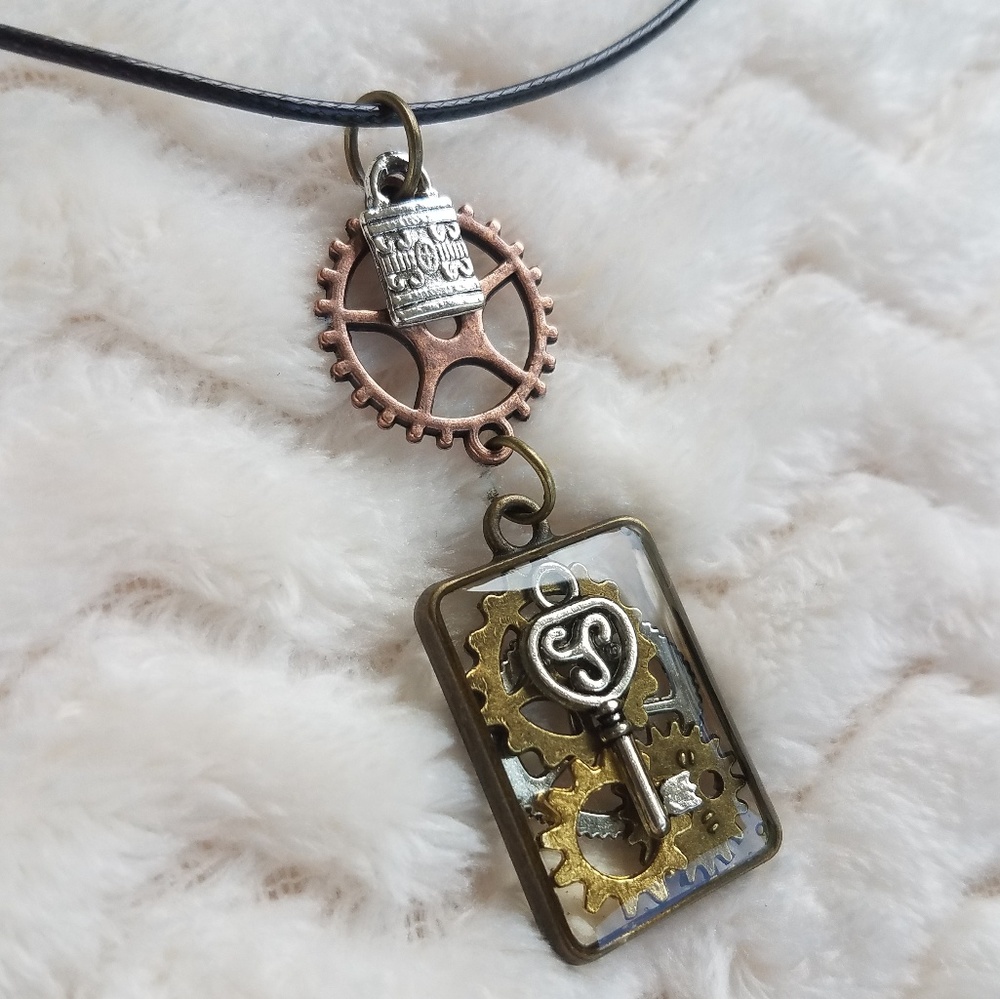 Lock & Key Steampunk Necklace, Handcrafted NWOT